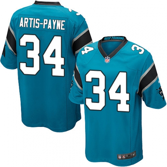 Men's Nike Carolina Panthers #34 Cameron Artis-Payne Game Blue Alternate NFL Jersey - Ujersey