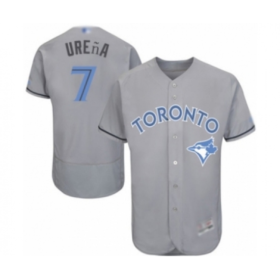 Men's Toronto Blue Jays #7 Richard Urena Authentic Gray 2016 Father's Day Fashion Flex Base Baseball Player Jersey - Ujersey