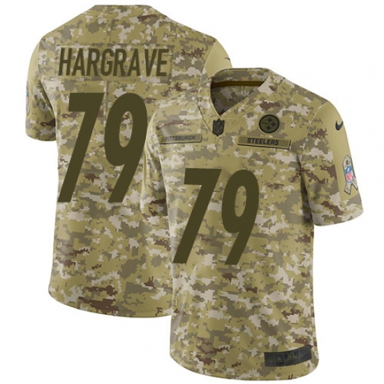 Youth Nike Pittsburgh Steelers #79 Javon Hargrave Limited Camo 2018 Salute to Service NFL Jersey - Ujersey