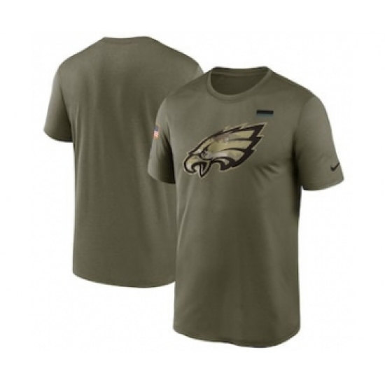 Men's Philadelphia Eagles Football Olive 2021 Salute To Service Legend Performance T-Shirt - Ujersey NHL