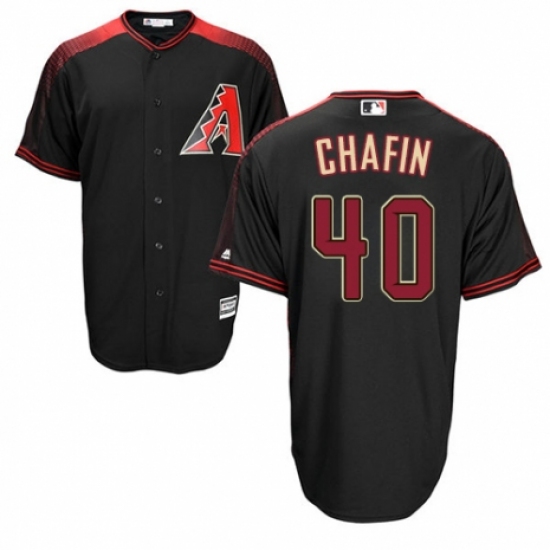 Men's Majestic Arizona Diamondbacks #40 Andrew Chafin Replica Black/Brick Alternate Home Cool Base MLB Jersey - Ujersey
