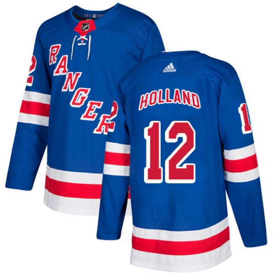 Men's Adidas New York Rangers #12 Peter Holland Premier Royal Blue Home NHL Jersey - Ujersey