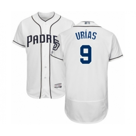 Men's San Diego Padres #9 Luis Urias White Home Flex Base Authentic Collection Baseball Player Jersey - Ujersey