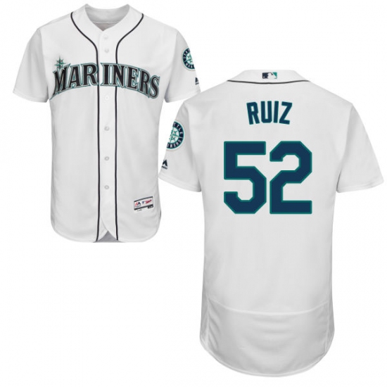 Men's Majestic Seattle Mariners #52 Carlos Ruiz White Flexbase Authentic Collection MLB Jersey - Ujersey