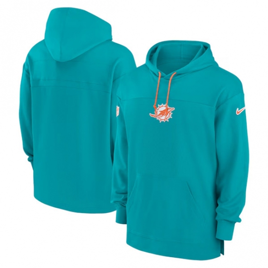 Men's Miami Dolphins Aqua Performance Pullover Hoodie - Ujersey