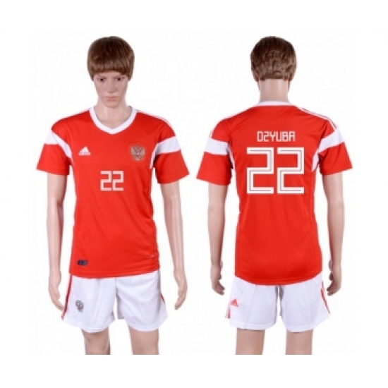 Russia #22 Dzyuba Home Soccer Country Jersey