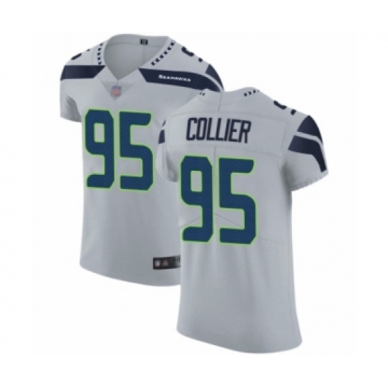 Men's Seattle Seahawks #95 L.J. Collier Grey Alternate Vapor Untouchable Elite Player Football Jersey - Ujersey