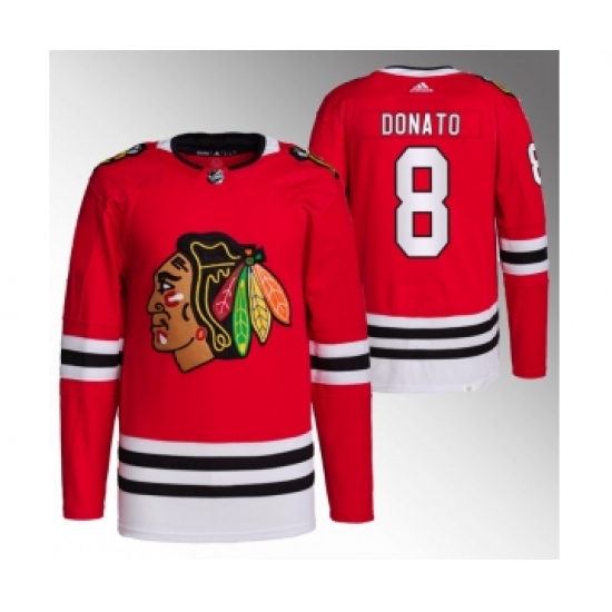 Men's Chicago Blackhawks #8 Ryan Donato Red Stitched Hockey Jersey - Ujersey