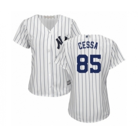 Women's New York Yankees #85 Luis Cessa Authentic White Home Baseball Player Jersey - Ujersey