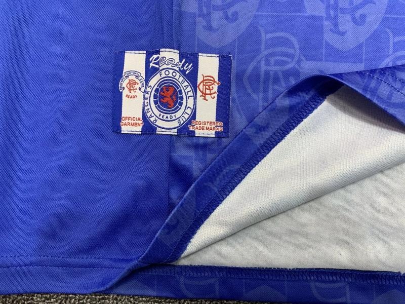 Rangers FC Retro Soccer Jersey Home Custom Shirt 1996-97 - ujerseystore