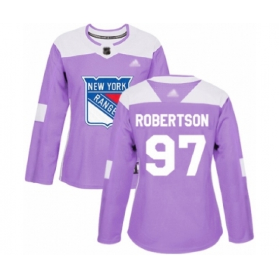 Women's New York Rangers #97 Matthew Robertson Authentic Purple Fights Cancer Practice Hockey Jersey