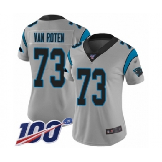 Women's Carolina Panthers #73 Greg Van Roten Silver Inverted Legend Limited 100th Season Football Jersey - Ujersey