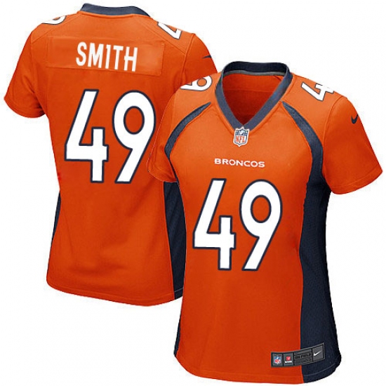 Women's Nike Denver Broncos #49 Dennis Smith Game Orange Team Color NFL Jersey - Ujersey