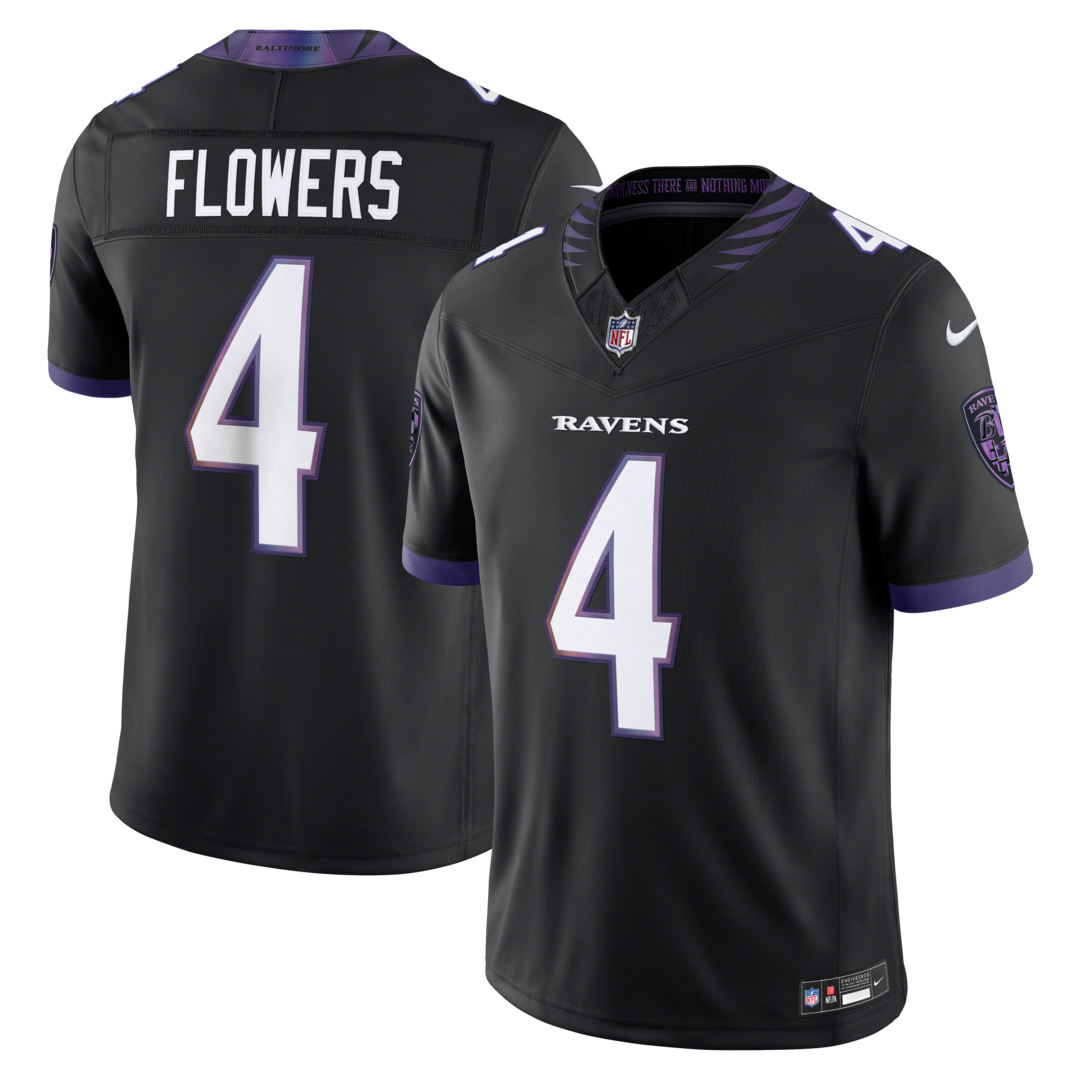 Men's Baltimore Ravens Zay Flowers Nike Black Alternate Alternate Vapor F.U.S.E. Stitched Limited Jersey - Ujersey