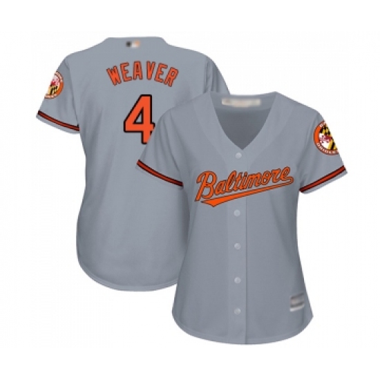 Women's Baltimore Orioles #4 Earl Weaver Replica Grey Road Cool Base Baseball Jersey - Ujersey