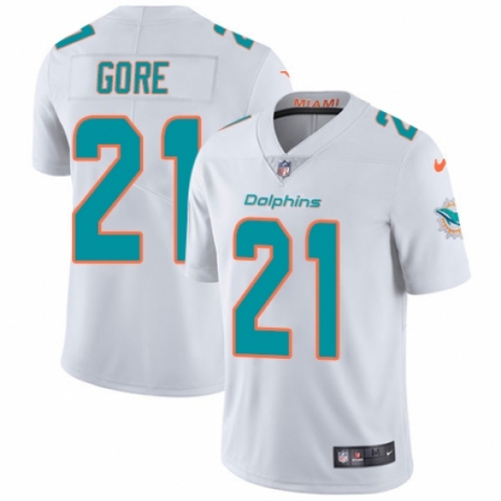 Youth Nike Miami Dolphins #21 Frank Gore White Vapor Untouchable Elite Player NFL Jersey - Ujersey