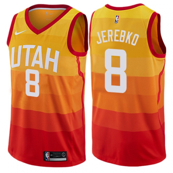 Women's Nike Utah Jazz #8 Jonas Jerebko Swingman Orange NBA Jersey - City Edition - Ujersey