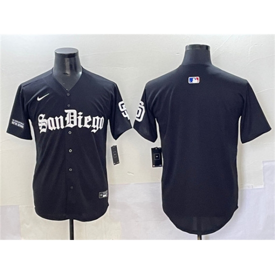 Men's San Diego Padres Blank Black Gothic Edition Vapor Limited Stitched Baseball Jersey - Ujersey