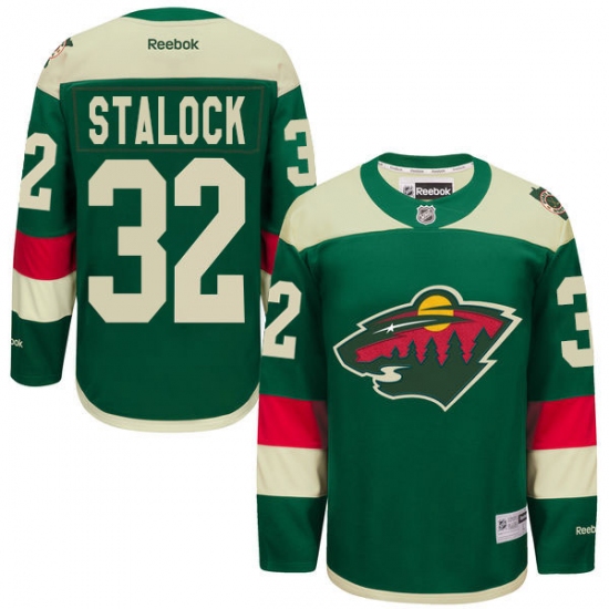 Men's Reebok Minnesota Wild #32 Alex Stalock Premier Green 2016 Stadium Series NHL Jersey - Ujersey