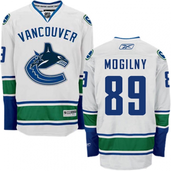 Men's Reebok Vancouver Canucks #89 Alexander Mogilny Authentic White Away NHL Jersey - Ujersey