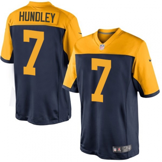 Youth Nike Green Bay Packers #7 Brett Hundley Elite Navy Blue Alternate NFL Jersey - Ujersey