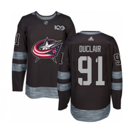 Men's Adidas Columbus Blue Jackets #91 Anthony Duclair Authentic Black 1917-2017 100th Anniversary NHL Jersey - Ujersey