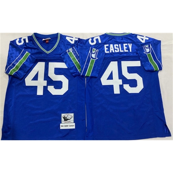 Men's Seattle Seahawks #45 Kenny Easley Royal Throwback Football Stitched Jersey - Ujersey