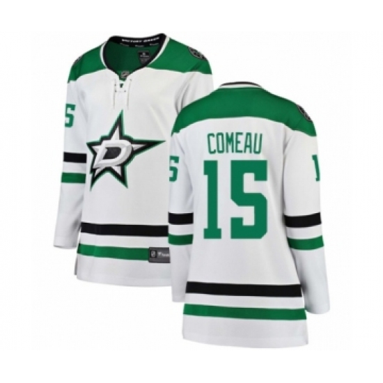 Women's Dallas Stars #15 Blake Comeau Authentic White Away Fanatics Branded Breakaway NHL Jersey - Ujersey