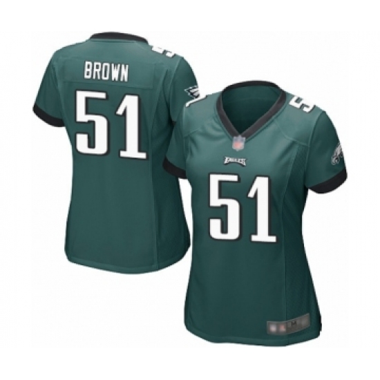 Women's Philadelphia Eagles #51 Zach Brown Game Midnight Green Team Color Football Jersey - Ujersey