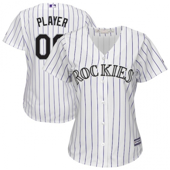 Women's Colorado Rockies Majestic White Home Cool Base Custom Jersey - Ujersey