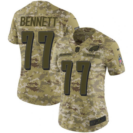 Women's Nike Philadelphia Eagles #77 Michael Bennett Limited Camo 2018 Salute to Service NFL Jersey - Ujersey