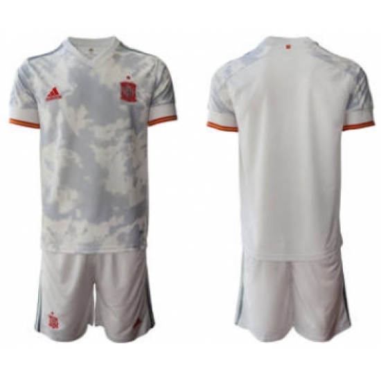 Men's Spain Custom Euro 2021 White Soccer Jersey and Shorts - Ujersey