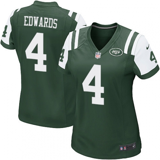 Women's Nike New York Jets #4 Lac Edwards Game Green Team Color NFL Jersey - Ujersey