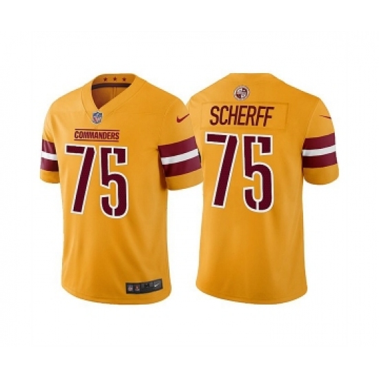 Men's Washington Commanders #75 Brandon Scherff Gold Vapor Untouchable Stitched Football Jersey - Ujersey
