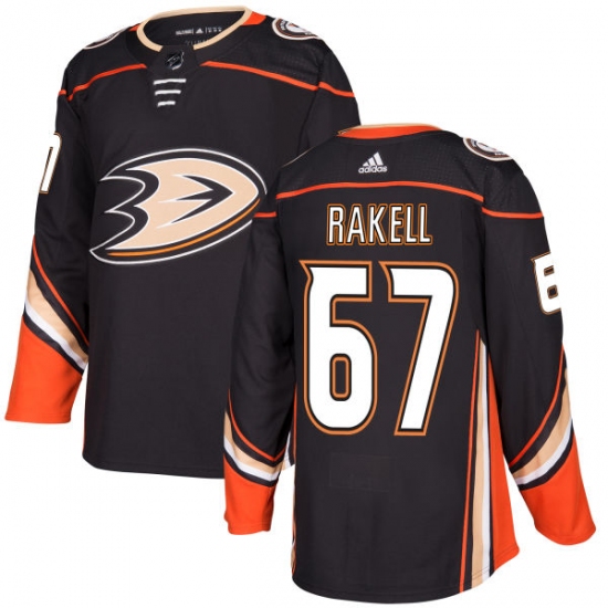 Men's Adidas Anaheim Ducks #67 Rickard Rakell Authentic Black Home NHL Jersey - Ujersey