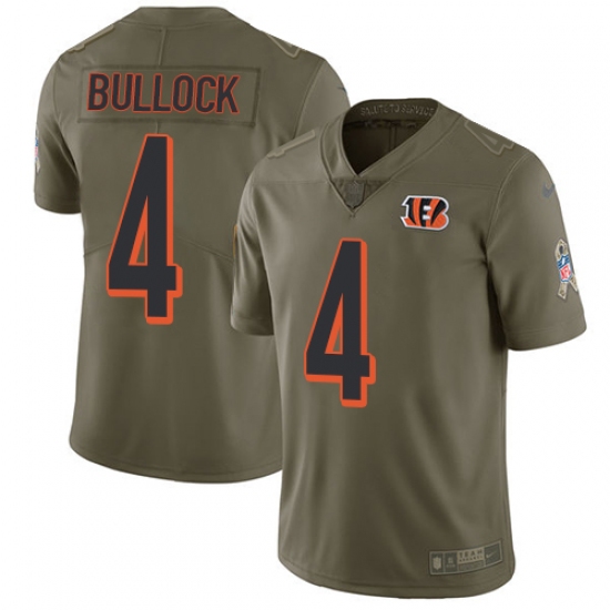 Men's Nike Cincinnati Bengals #4 Randy Bullock Limited Olive 2017 Salute to Service NFL Jersey - Ujersey