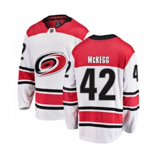 Men's Carolina Hurricanes #42 Greg McKegg Authentic White Away Fanatics Branded Breakaway NHL Jersey - Ujersey