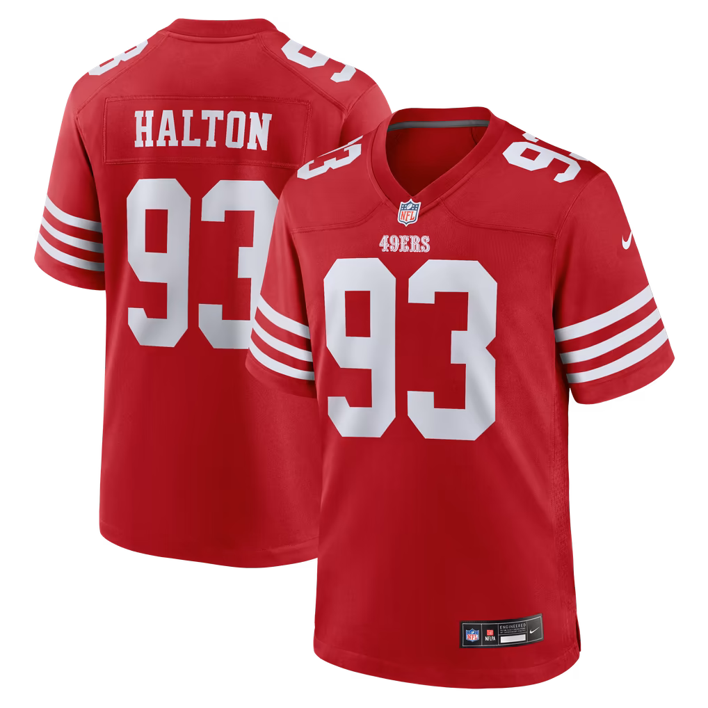 Men's San Francisco 49ers Gracen Halton Nike Scarlet Team Game Jersey