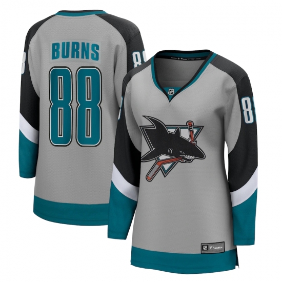 Women's San Jose Sharks #88 Brent Burns Fanatics Branded Gray 2020-21 Special Edition Breakaway Player Jersey - Ujersey