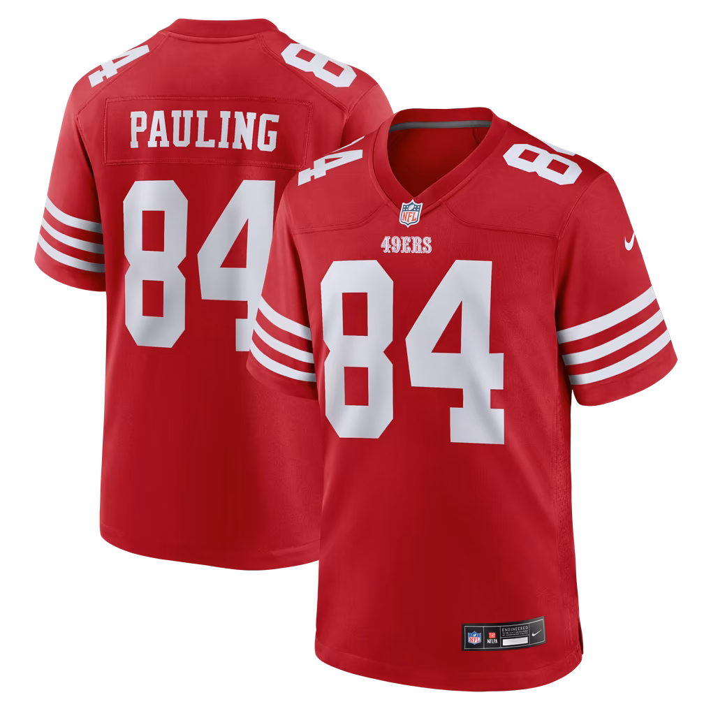 Men's San Francisco 49ers Will Pauling Nike Scarlet Team Game Jersey - ujerseystore