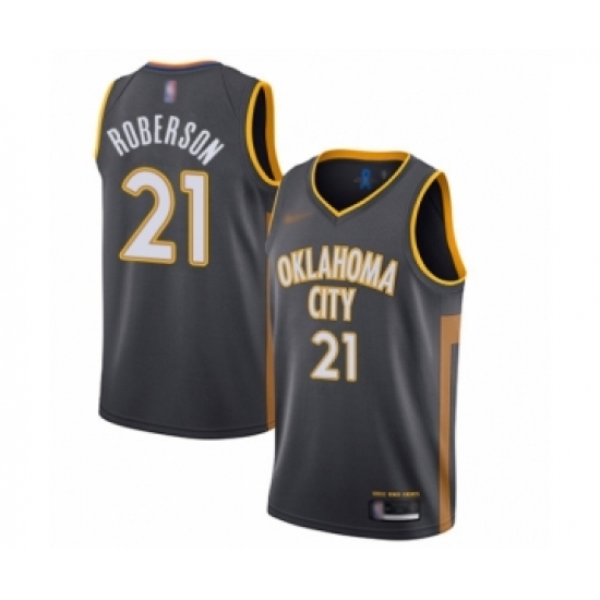 Youth Oklahoma City Thunder #21 Andre Roberson Swingman Charcoal Basketball Jersey - 2019 20 City Edition - Ujersey
