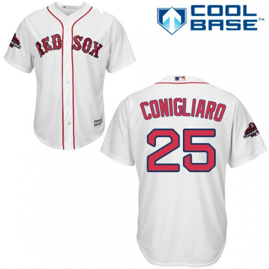 Youth Majestic Boston Red Sox #25 Tony Conigliaro Authentic White Home Cool Base 2018 World Series Champions MLB Jersey - Ujersey