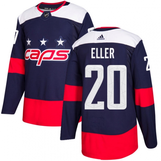 Youth Adidas Washington Capitals #20 Lars Eller Authentic Navy Blue 2018 Stadium Series NHL Jersey - Ujersey