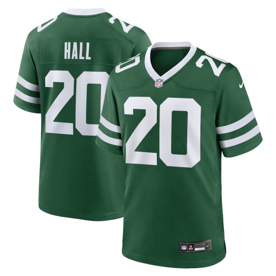 Men's New York Jets #20 Breece Hall Green Throwback Stitched Game Jersey - Ujersey
