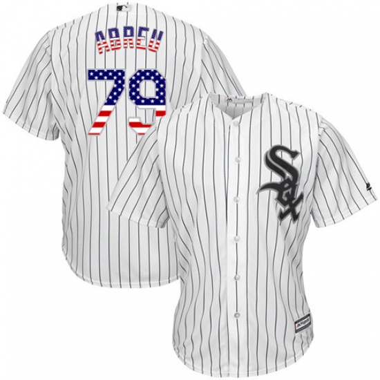 Men's Majestic Chicago White Sox #79 Jose Abreu Replica White USA Flag Fashion MLB Jersey - Ujersey
