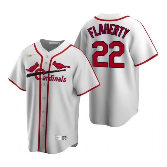 Men's Nike St. Louis Cardinals #22 Jack Flaherty White Cooperstown Collection Home Stitched Baseball Jersey - Ujersey