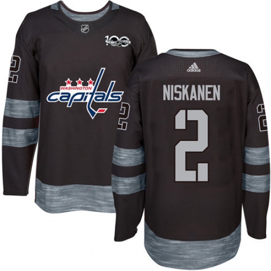 Men's Adidas Washington Capitals #2 Matt Niskanen Authentic Black 1917-2017 100th Anniversary NHL Jersey