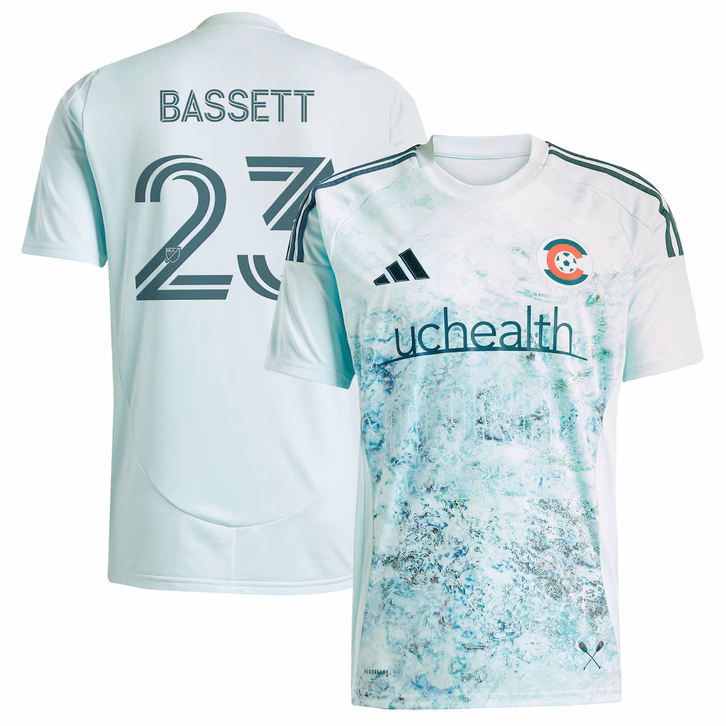 Men's Colorado Rapids Cole Bassett adidas Green 2025 Headwaters Replica Player Jersey - Ujersey NHL