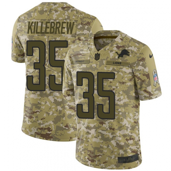 Youth Nike Detroit Lions #35 Miles Killebrew Limited Camo 2018 Salute to Service NFL Jersey - Ujersey