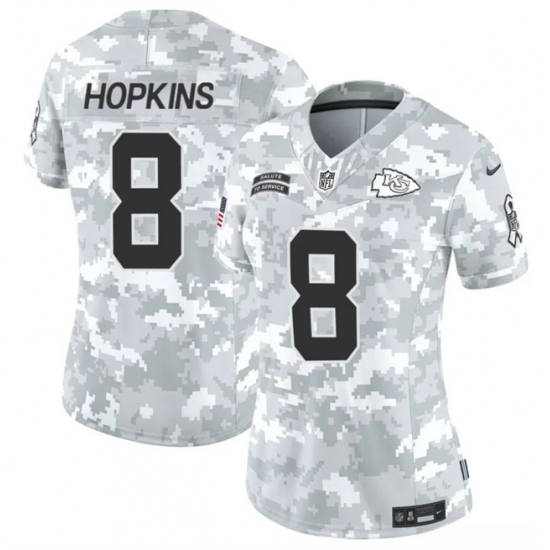 Women's Kansas City Chiefs #8 DeAndre Hopkins 2024 F.U.S.E Arctic Camo Salute To Service Limited Stitched Football Jersey(Run Small) - Ujersey
